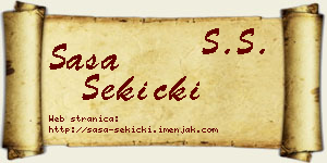 Saša Sekicki vizit kartica